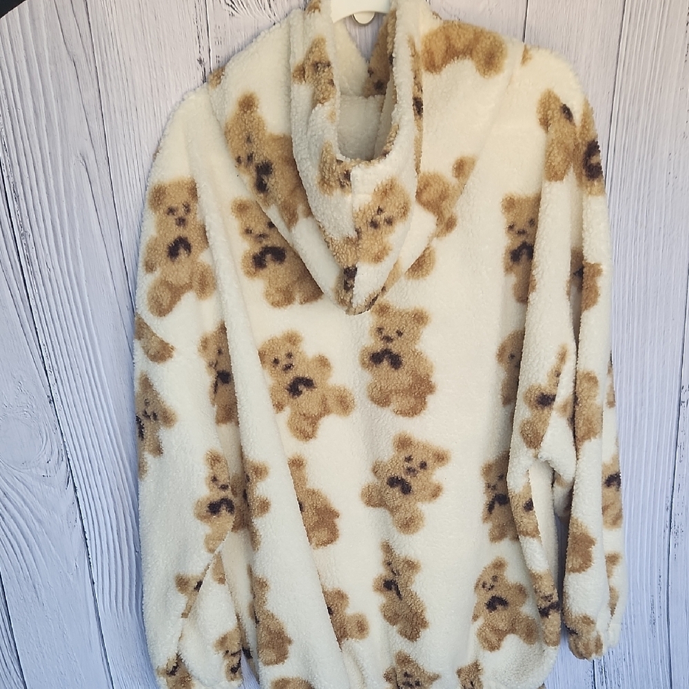 Cozy Teddy Bear Print Hoodie XXL - Picture 4 of 7